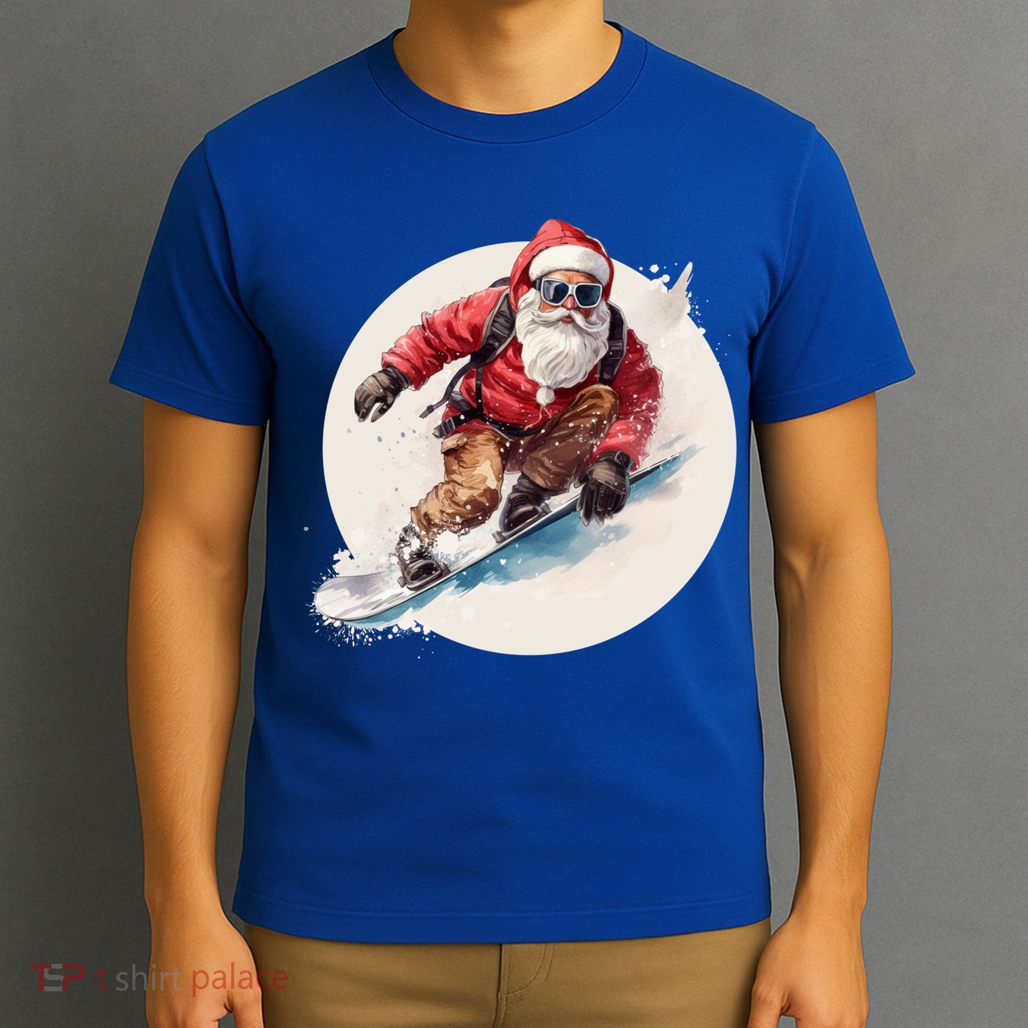 Snowboarding Christmas Santa Claus Snowboarder Winter Sport Gift T-Shirt
