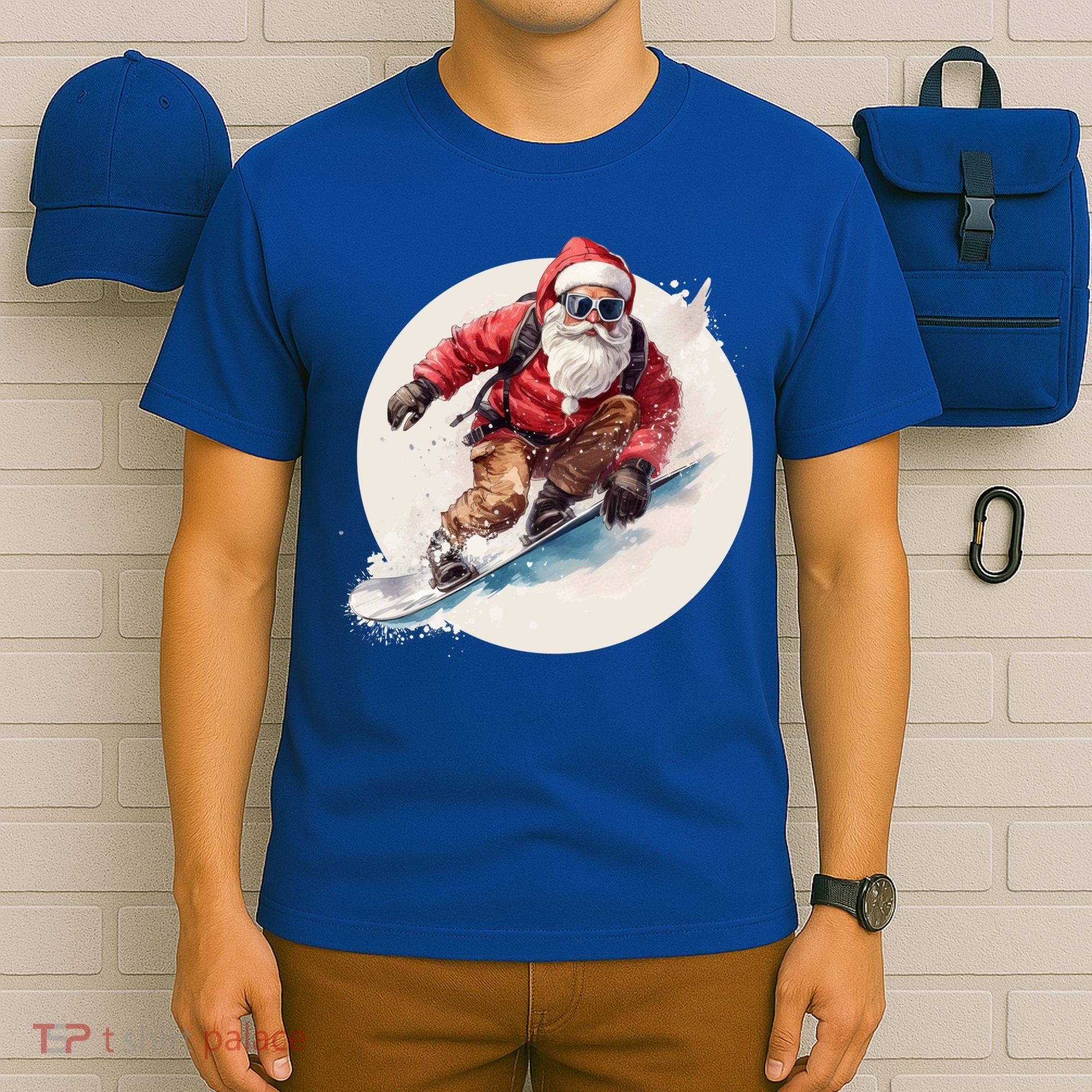 Snowboarding Christmas Santa Claus Snowboarder Winter Sport Gift T-Shirt