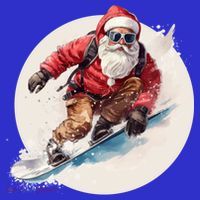 Snowboarding Christmas Santa Claus Snowboarder Winter Sport Gift Mousepad thumb 1