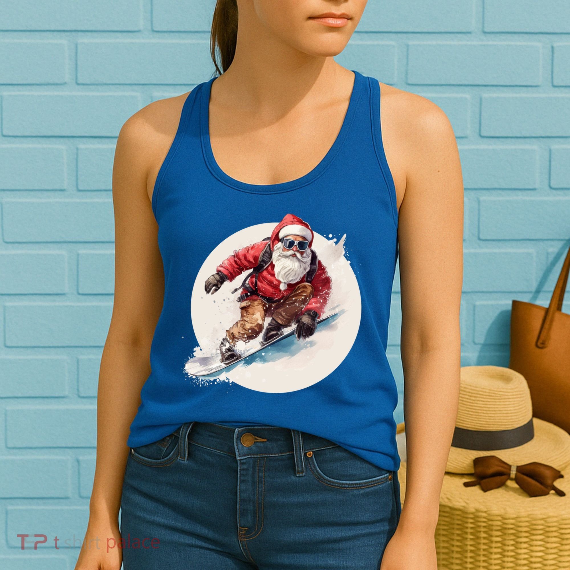 Snowboarding Christmas Santa Claus Snowboarder Winter Sport Gift Women's Tank Top