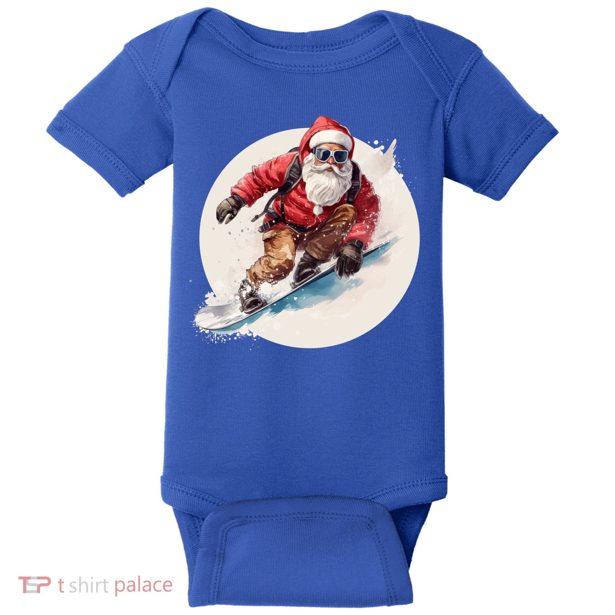 Snowboarding Christmas Santa Claus Snowboarder Winter Sport Gift Baby Bodysuit