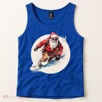 Snowboarding Christmas Santa Claus Snowboarder Winter Sport Gift Tank Top thumb 2