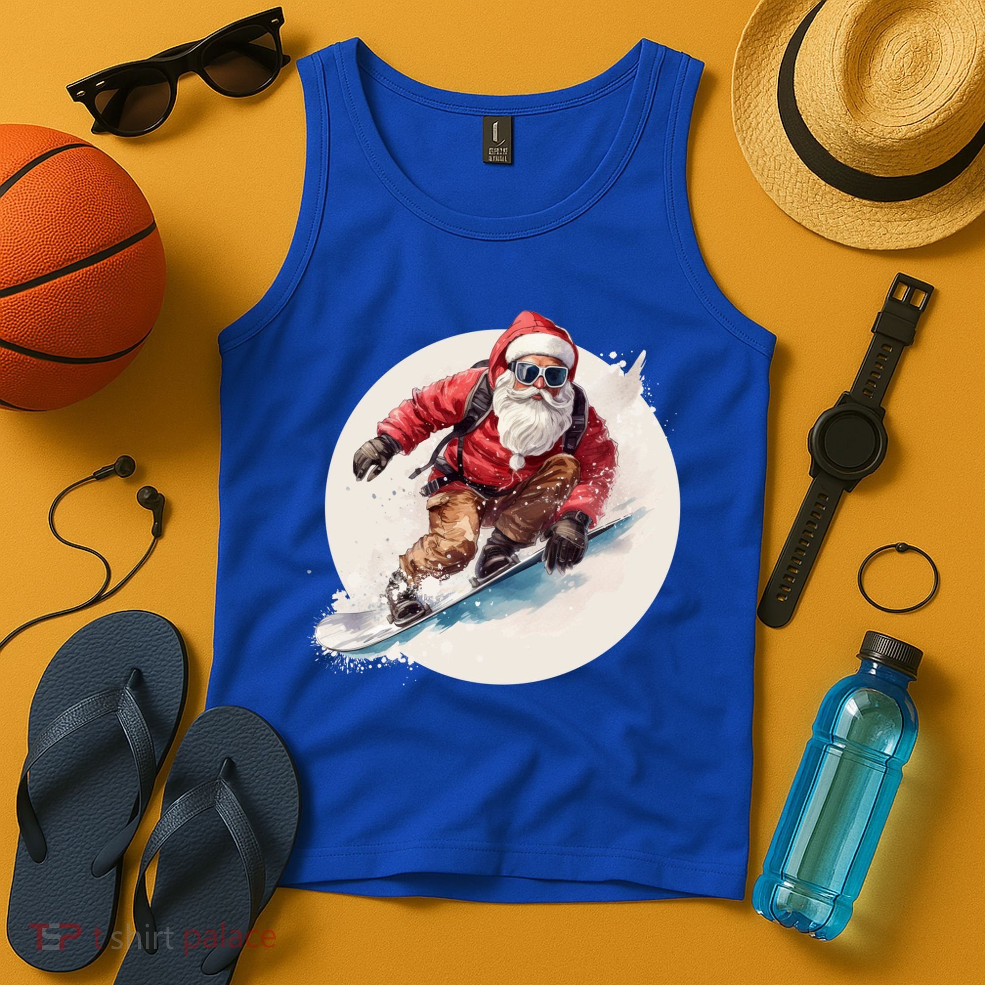 Snowboarding Christmas Santa Claus Snowboarder Winter Sport Gift Tank Top