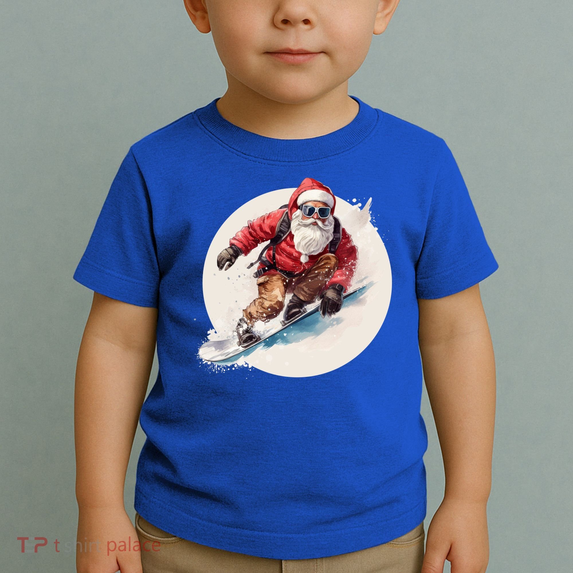 Snowboarding Christmas Santa Claus Snowboarder Winter Sport Gift Toddler T-Shirt