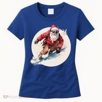 Snowboarding Christmas Santa Claus Snowboarder Winter Sport Gift Women's T-Shirt thumb 0