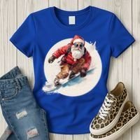 Snowboarding Christmas Santa Claus Snowboarder Winter Sport Gift Women's T-Shirt thumb 3