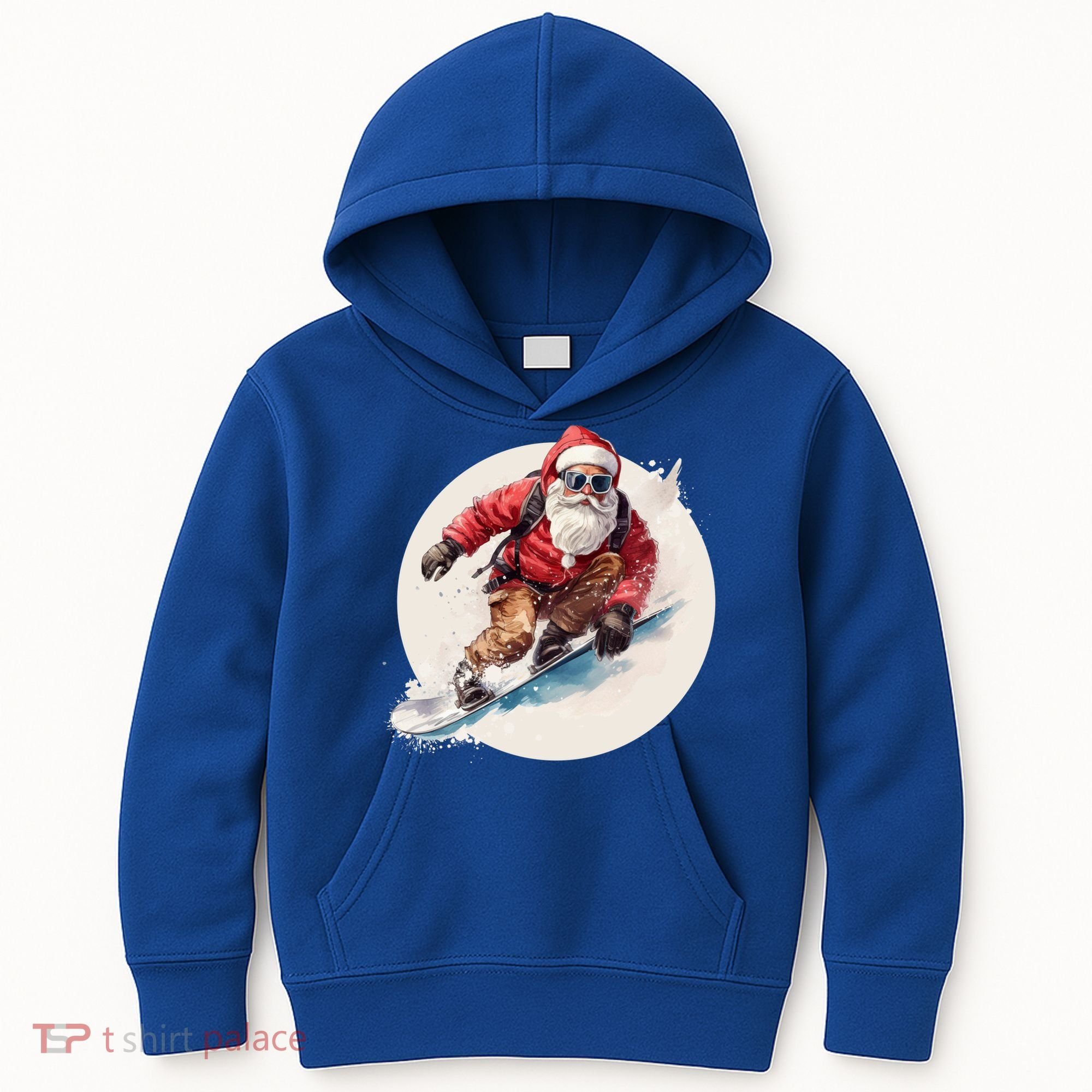 Snowboarding Christmas Santa Claus Snowboarder Winter Sport Gift Kids Hoodie
