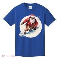 Snowboarding Christmas Santa Claus Snowboarder Winter Sport Gift Kids T-Shirt thumb 0