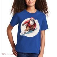 Snowboarding Christmas Santa Claus Snowboarder Winter Sport Gift Kids T-Shirt thumb 2