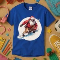 Snowboarding Christmas Santa Claus Snowboarder Winter Sport Gift Kids T-Shirt thumb 3