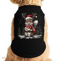 Squirrel Christmas Santa Hat Pajama Funny Squirrel Xmas Gift Doggie Tank thumb 0