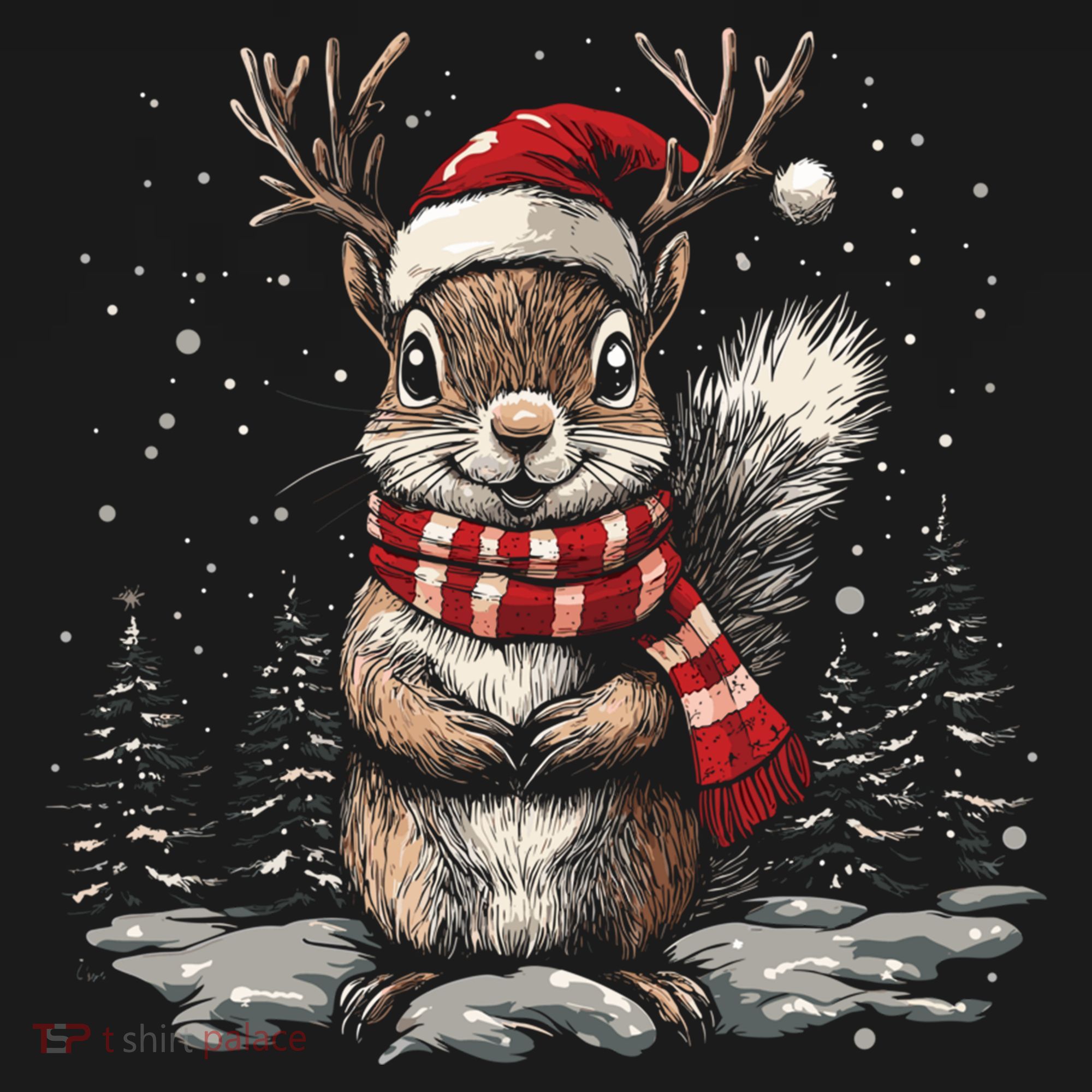 Squirrel Christmas Santa Hat Pajama Funny Squirrel Xmas Gift Doggie Tank