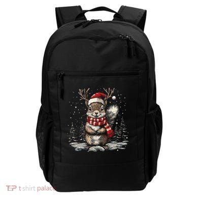 Squirrel Christmas Santa Hat Pajama Funny Squirrel Xmas Gift Backpack
