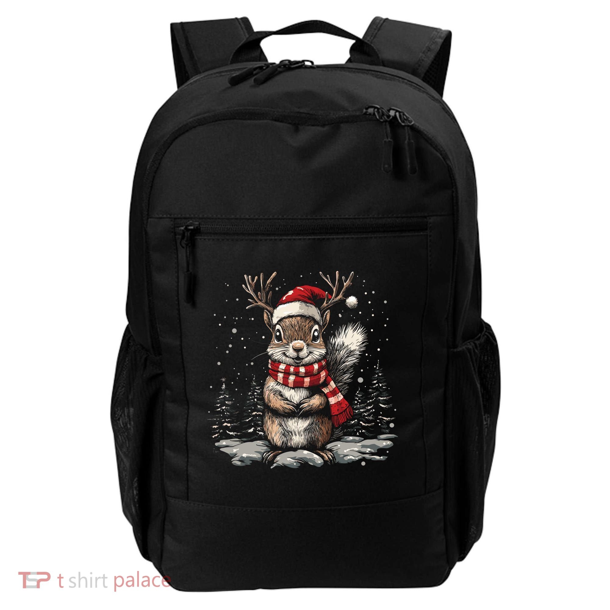 Squirrel Christmas Santa Hat Pajama Funny Squirrel Xmas Gift Backpack