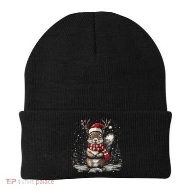 Squirrel Christmas Santa Hat Pajama Funny Squirrel Xmas Gift Beanie
