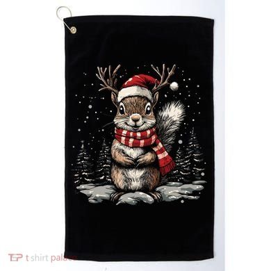 Squirrel Christmas Santa Hat Pajama Funny Squirrel Xmas Gift Golf Towel