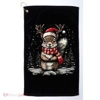 Squirrel Christmas Santa Hat Pajama Funny Squirrel Xmas Gift Golf Towel thumb 0