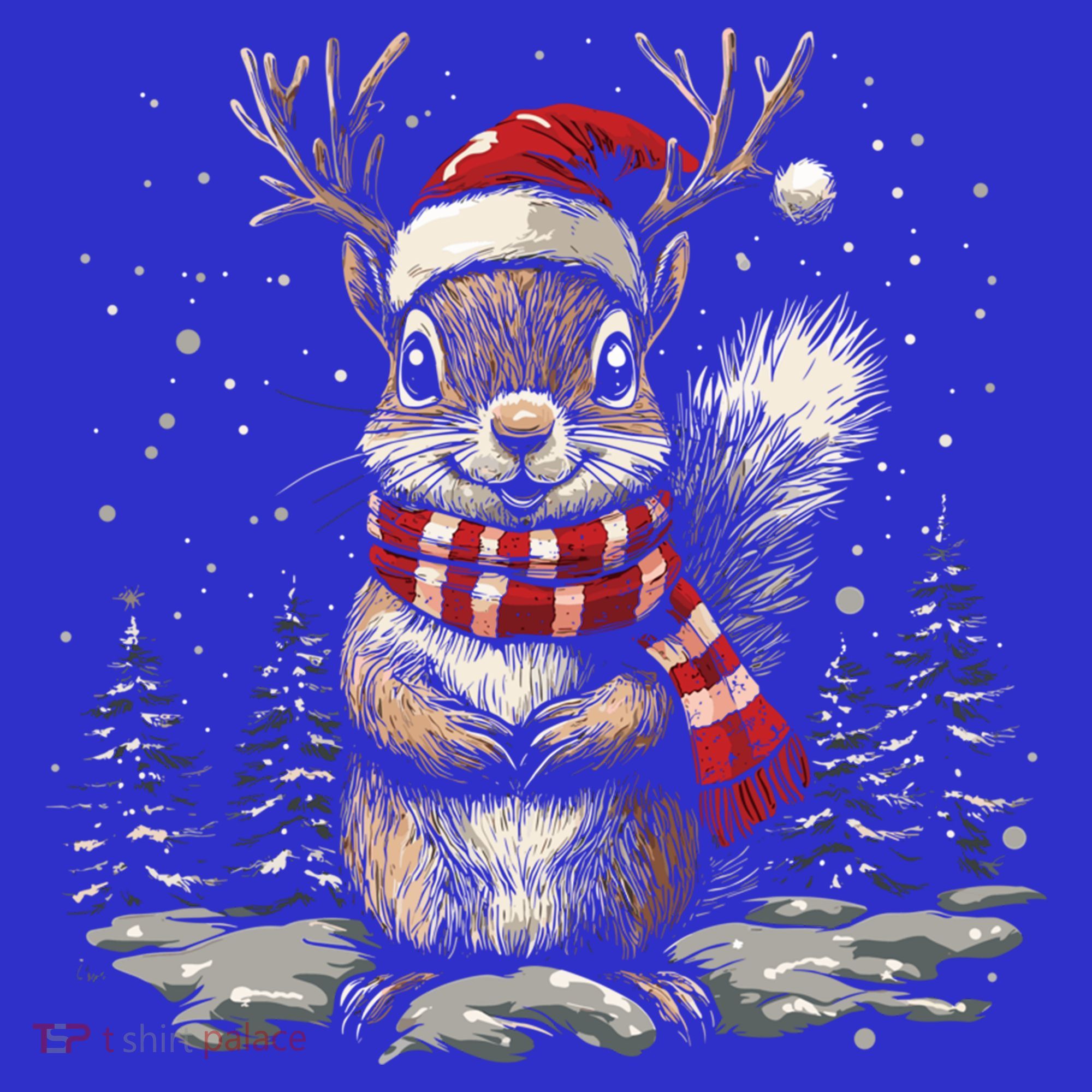 Squirrel Christmas Santa Hat Pajama Funny Squirrel Xmas Gift Apron