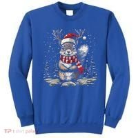 Squirrel Christmas Santa Hat Pajama Funny Squirrel Xmas Gift Sweatshirt thumb 0