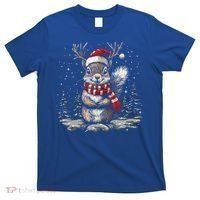 Squirrel Christmas Santa Hat Pajama Funny Squirrel Xmas Gift T-Shirt thumb 0
