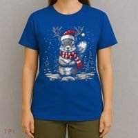 Squirrel Christmas Santa Hat Pajama Funny Squirrel Xmas Gift T-Shirt thumb 4