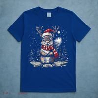 Squirrel Christmas Santa Hat Pajama Funny Squirrel Xmas Gift T-Shirt thumb 5