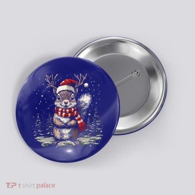 Squirrel Christmas Santa Hat Pajama Funny Squirrel Xmas Gift Button