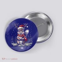 Squirrel Christmas Santa Hat Pajama Funny Squirrel Xmas Gift Button thumb 0