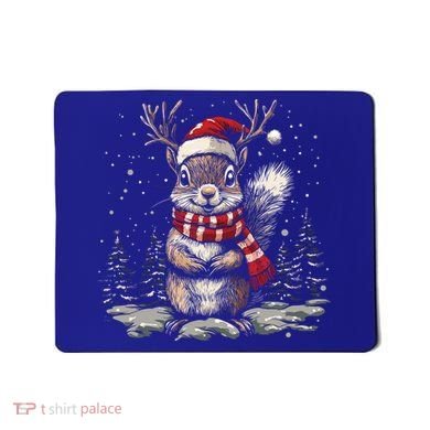 Squirrel Christmas Santa Hat Pajama Funny Squirrel Xmas Gift Mousepad