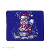 Squirrel Christmas Santa Hat Pajama Funny Squirrel Xmas Gift Mousepad thumb 0