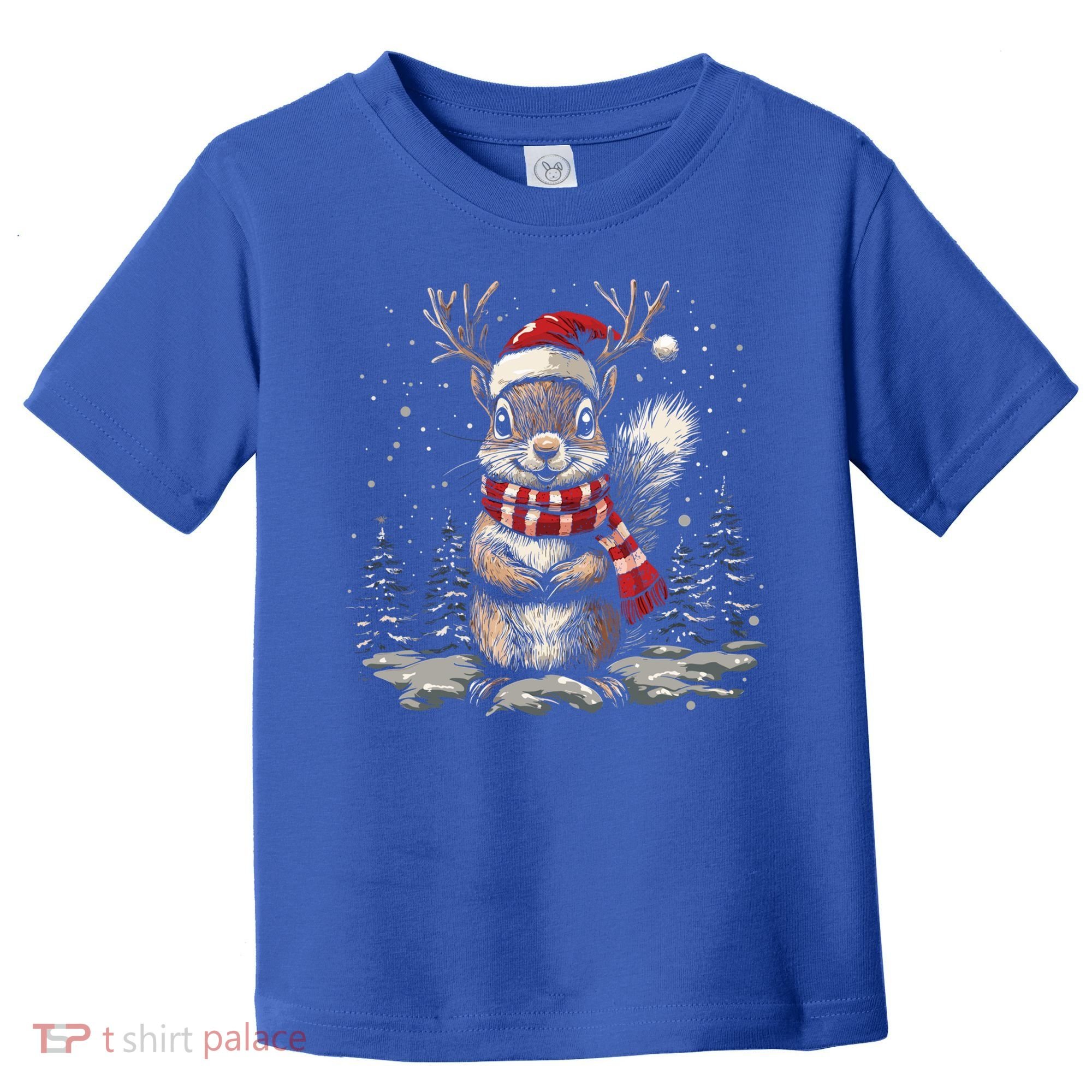 Squirrel Christmas Santa Hat Pajama Funny Squirrel Xmas Gift Toddler T-Shirt