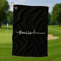 Smile Cute Smiley Face Gift Golf Towel thumb 1