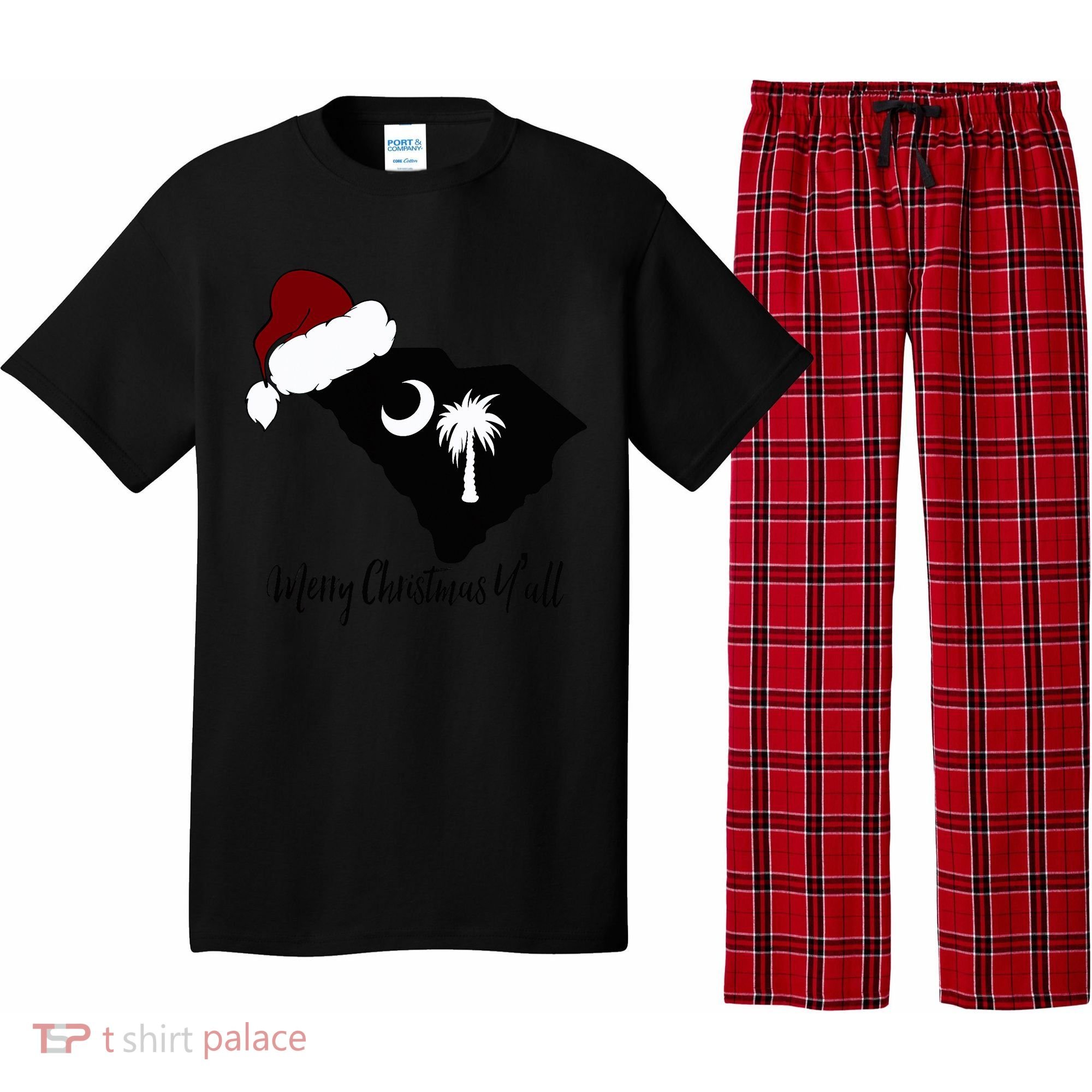 South Carolina Sc Merry Christmas Yall Pajama Set
