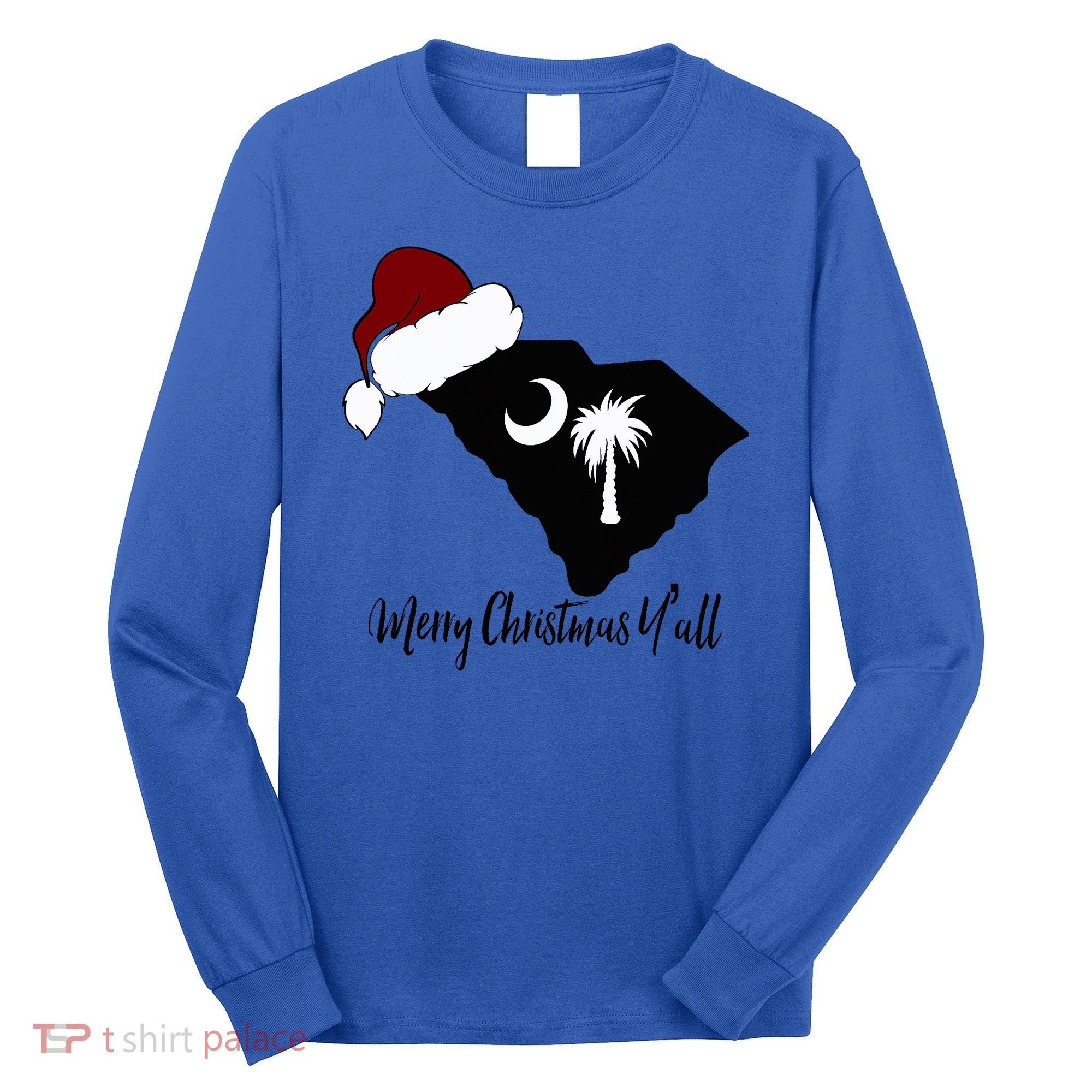 South Carolina Sc Merry Christmas Yall Long Sleeve Shirt