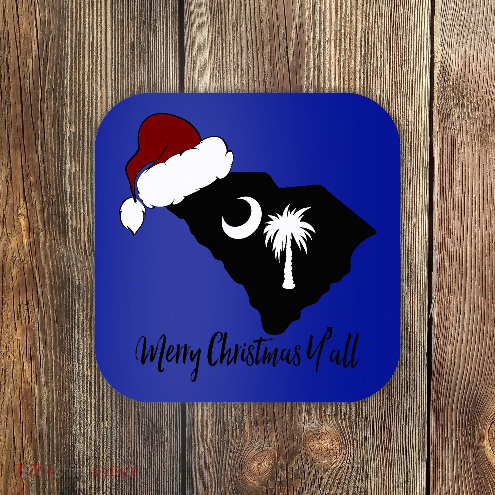 South Carolina Sc Merry Christmas Yall Coaster