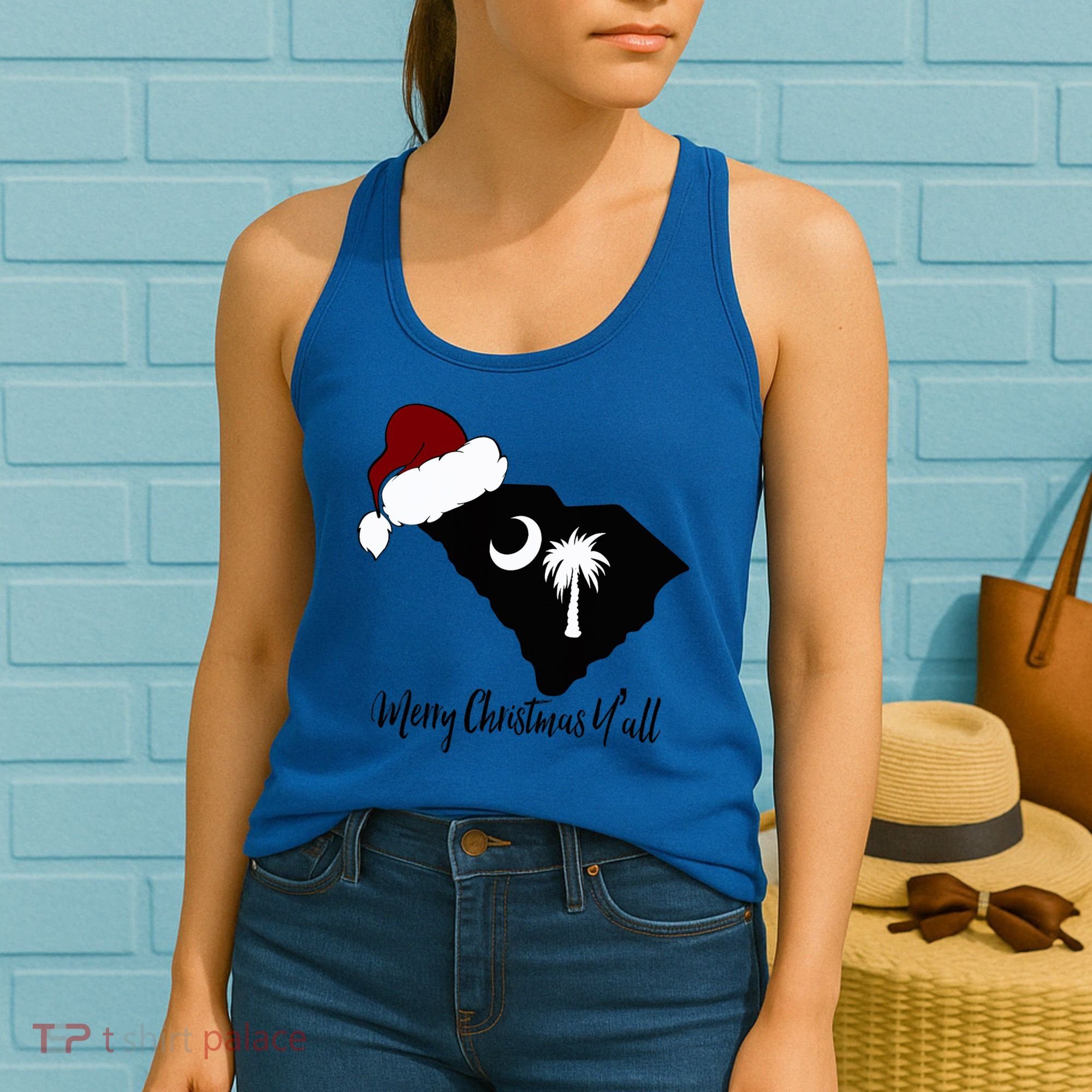 South Carolina Sc Merry Christmas Yall Women's Tank Top