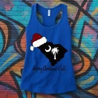 South Carolina Sc Merry Christmas Yall Women's Tank Top thumb 3