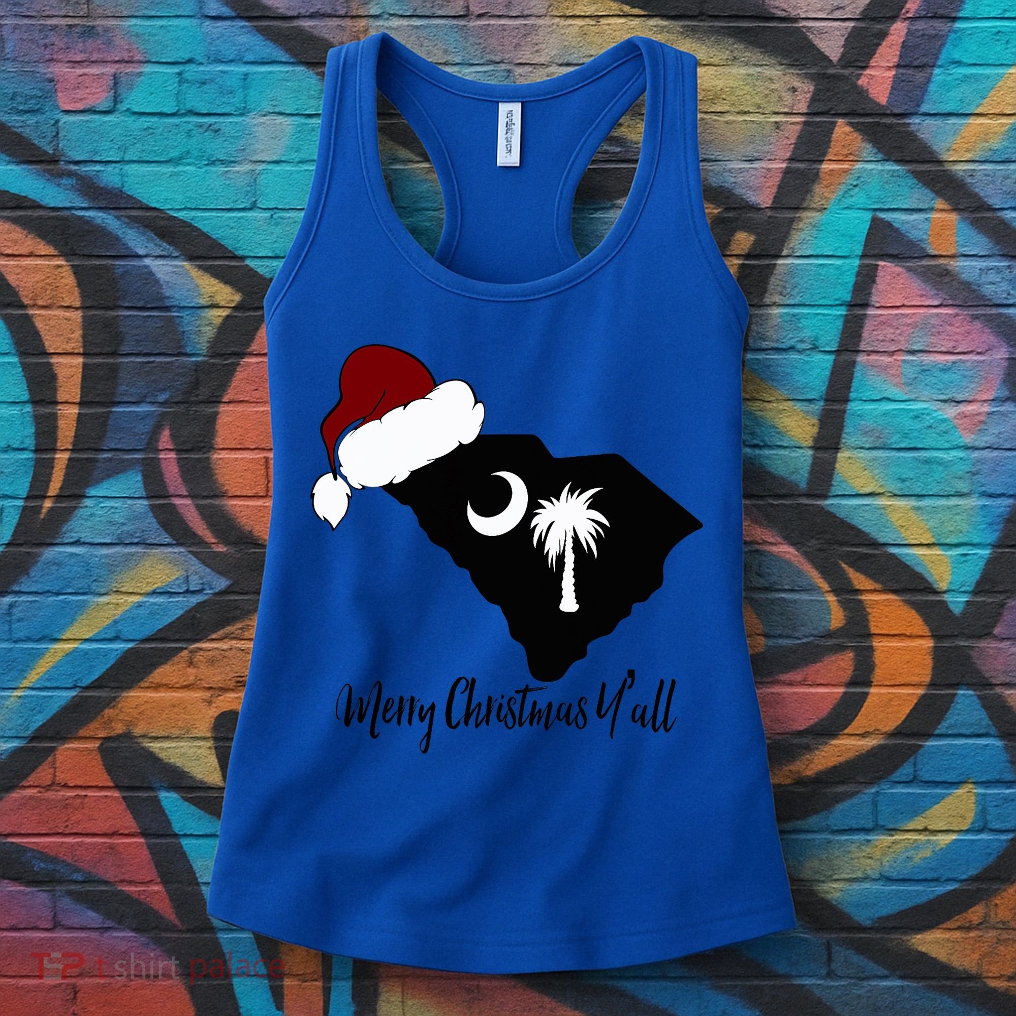 South Carolina Sc Merry Christmas Yall Women's Tank Top