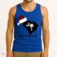 South Carolina Sc Merry Christmas Yall Tank Top thumb 3