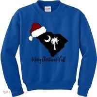 South Carolina Sc Merry Christmas Yall Kids Sweatshirt thumb 0