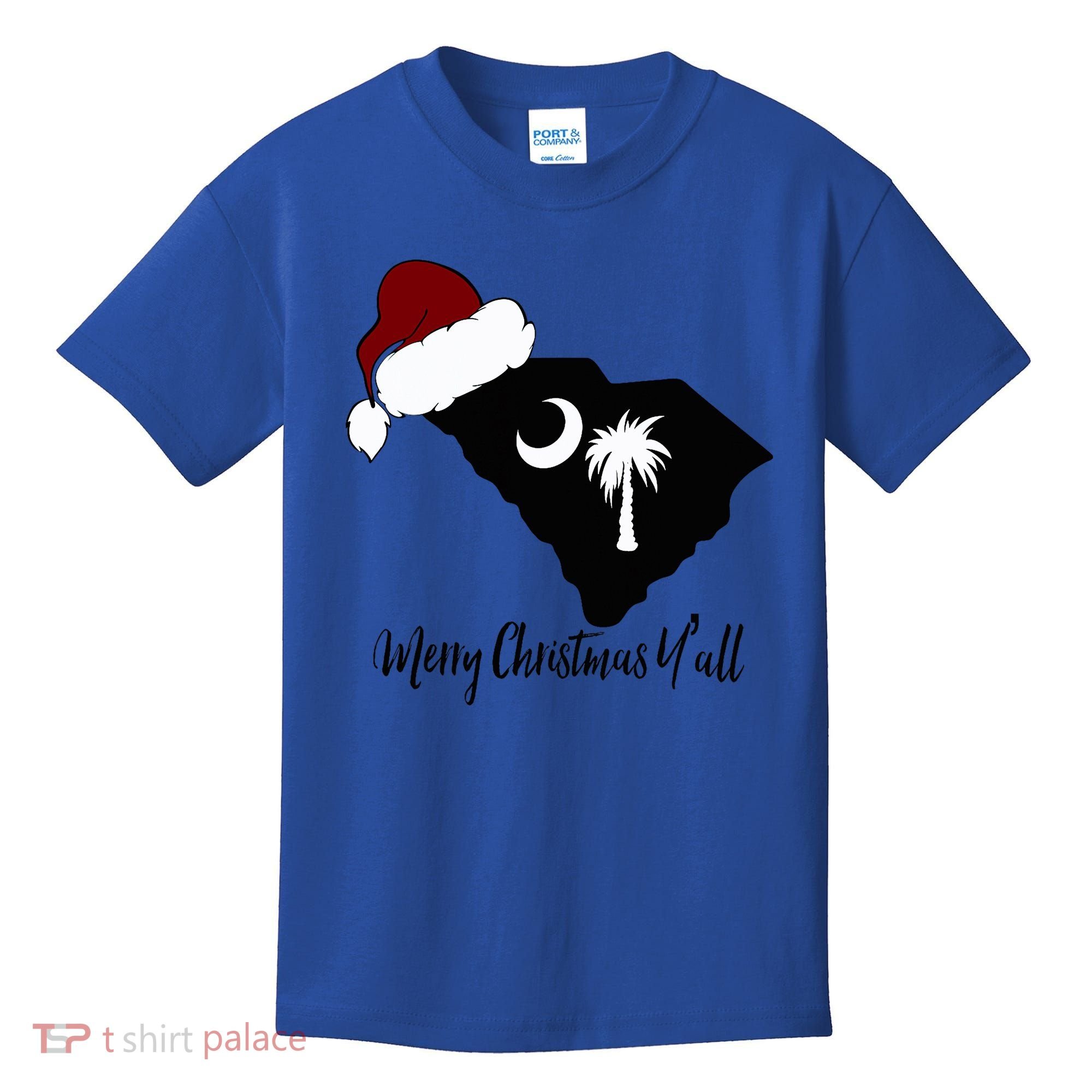 South Carolina Sc Merry Christmas Yall Kids T-Shirt