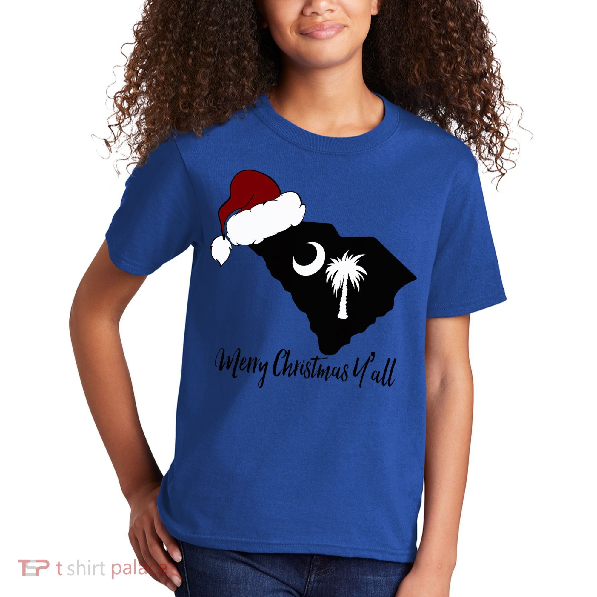 South Carolina Sc Merry Christmas Yall Kids T-Shirt