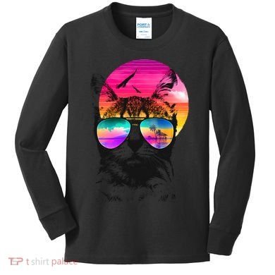 Summer Cat Kids Long Sleeve Shirt