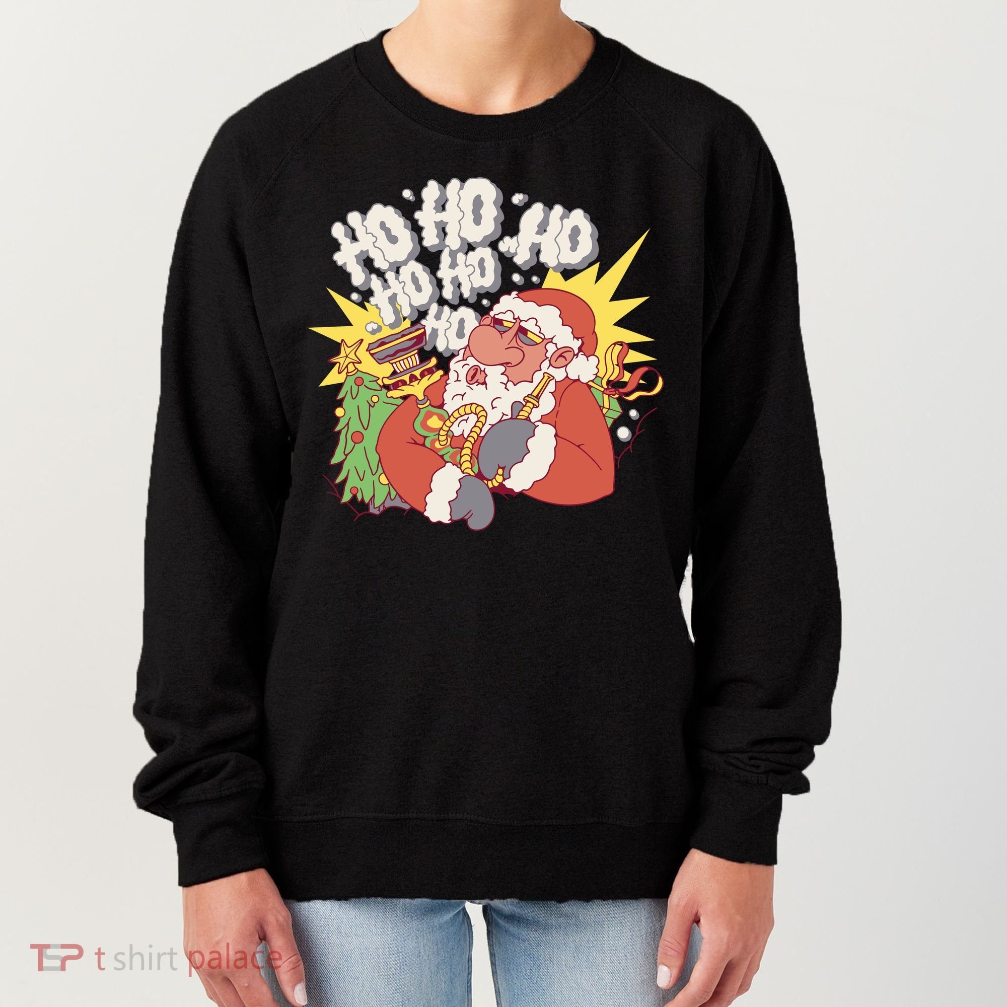 Santa Claus Smoking Hookah Women's Sweatshirt