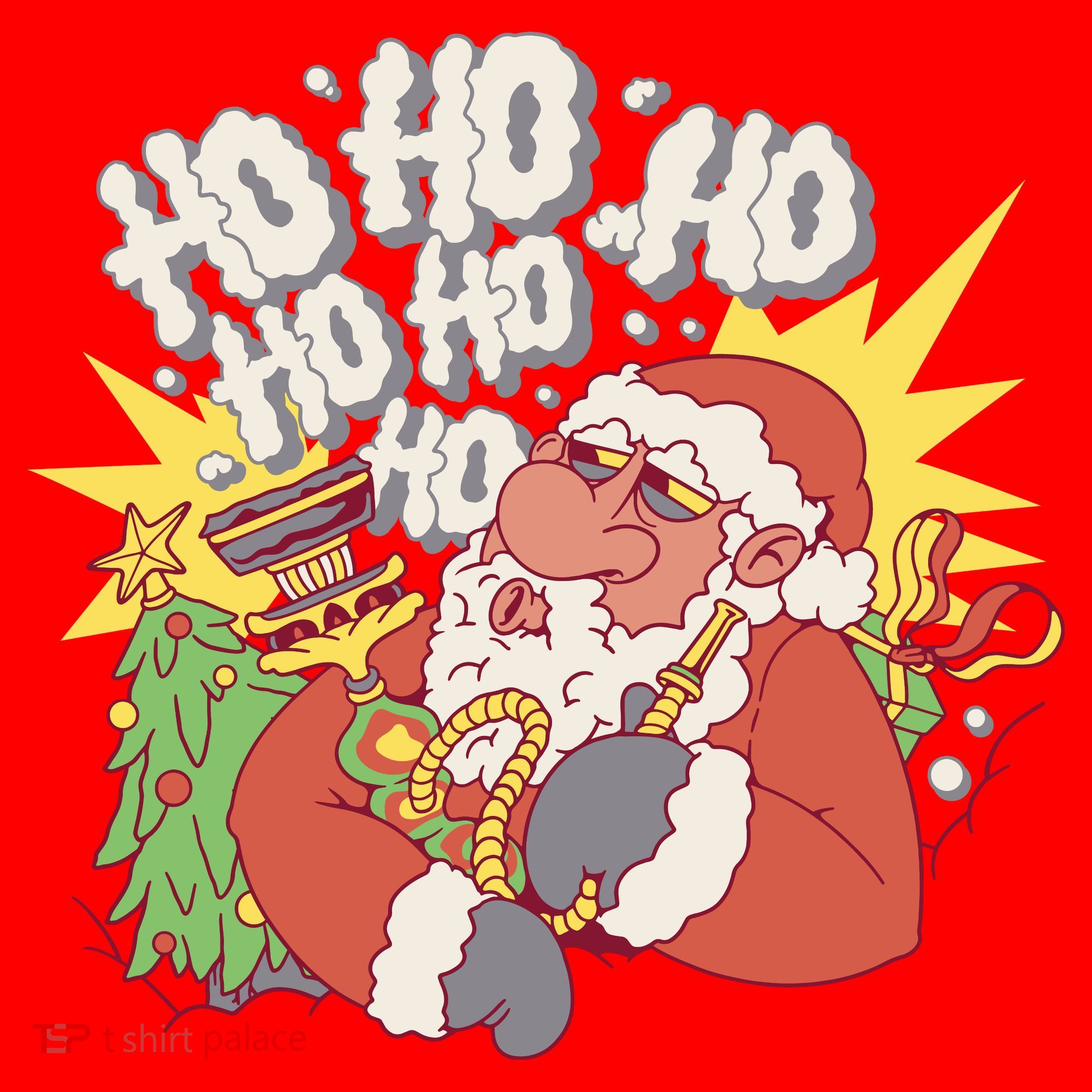 Santa Claus Smoking Hookah Santa Hat