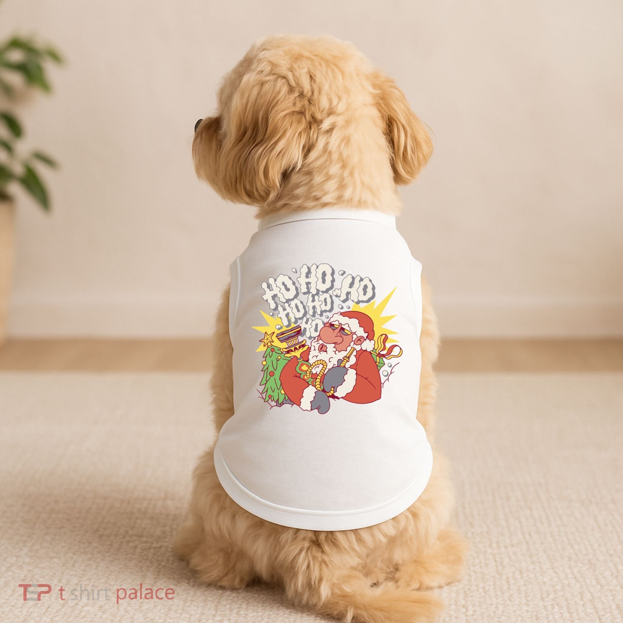 Santa Claus Smoking Hookah Doggie Tank