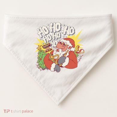 Santa Claus Smoking Hookah USA-Made Doggie Bandana