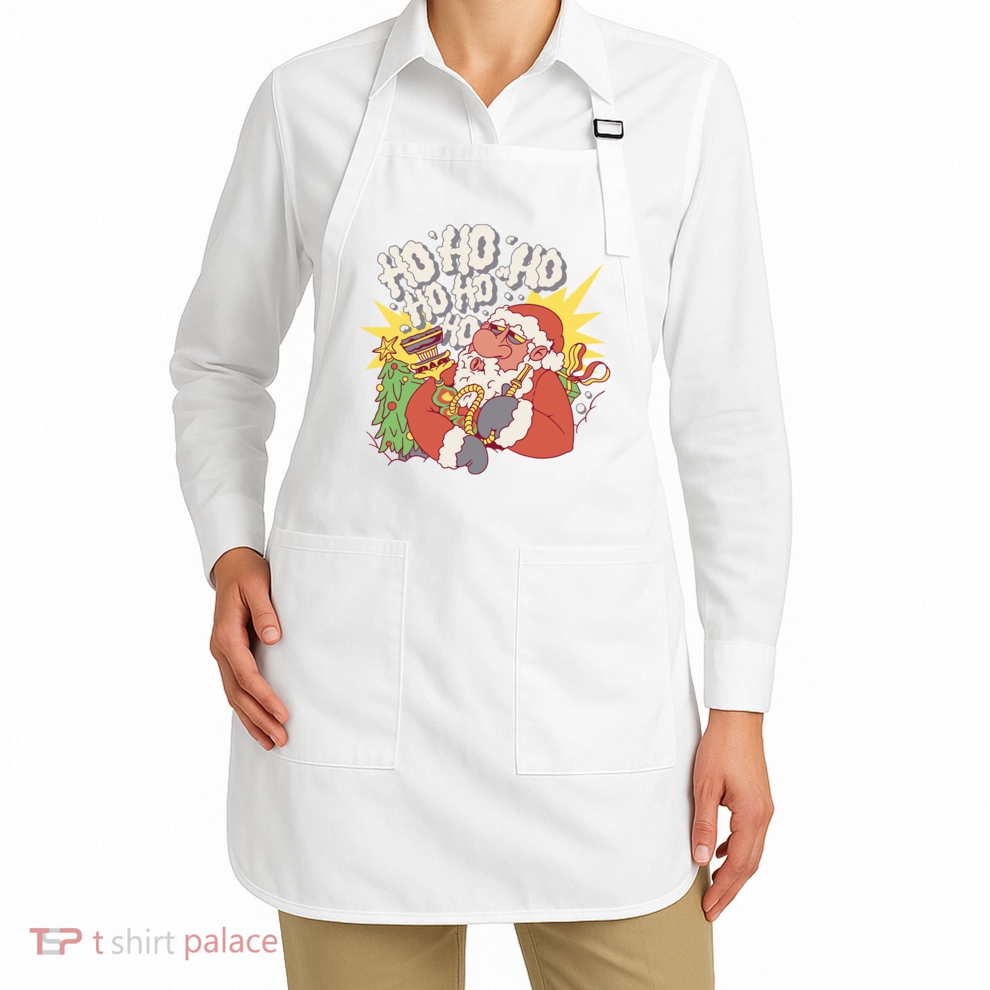 Santa Claus Smoking Hookah Apron