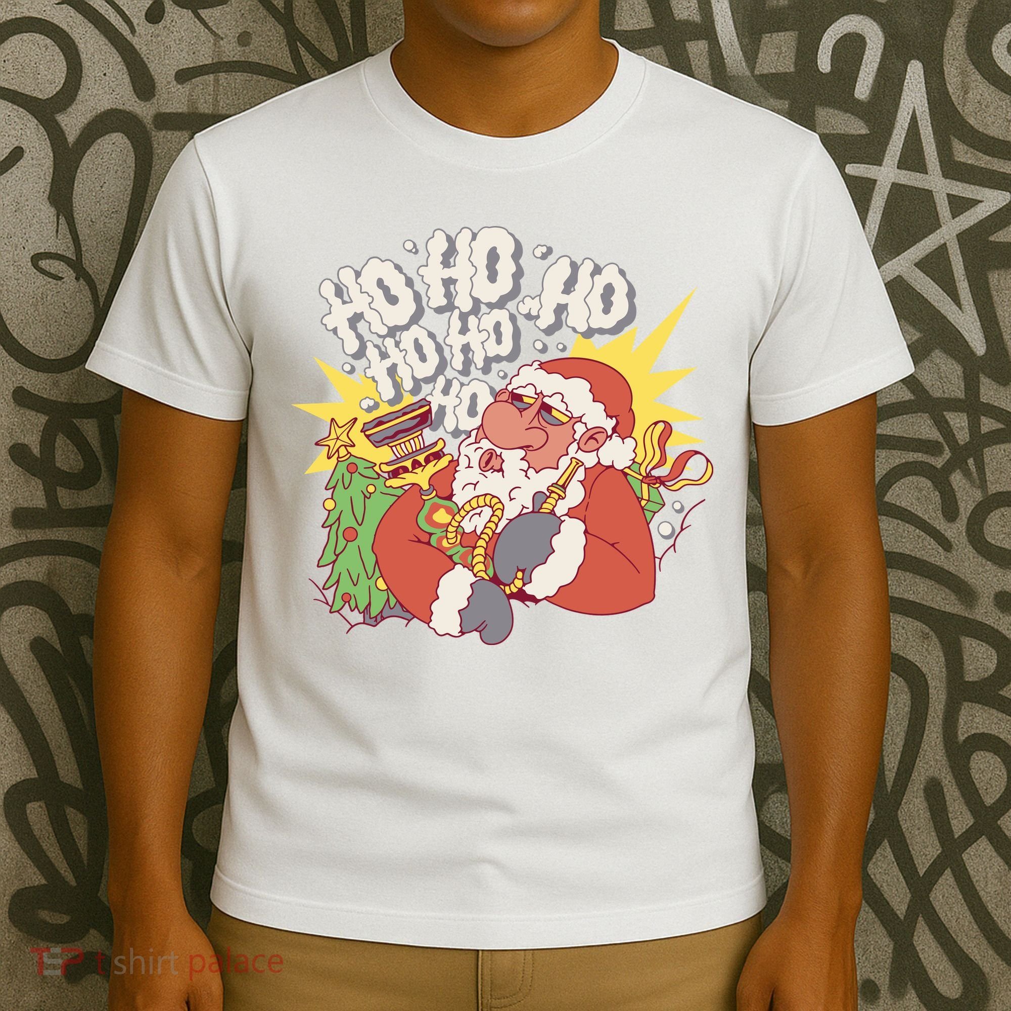 Santa Claus Smoking Hookah T-Shirt