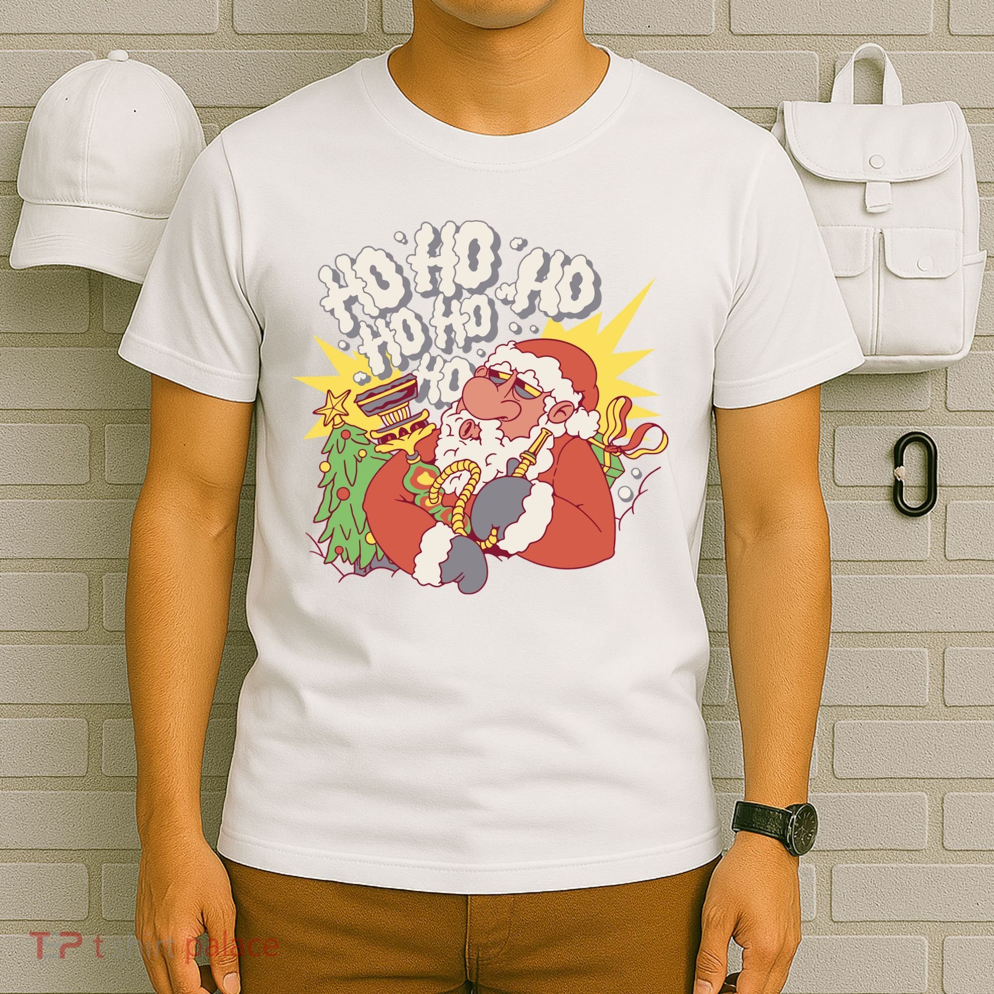 Santa Claus Smoking Hookah T-Shirt